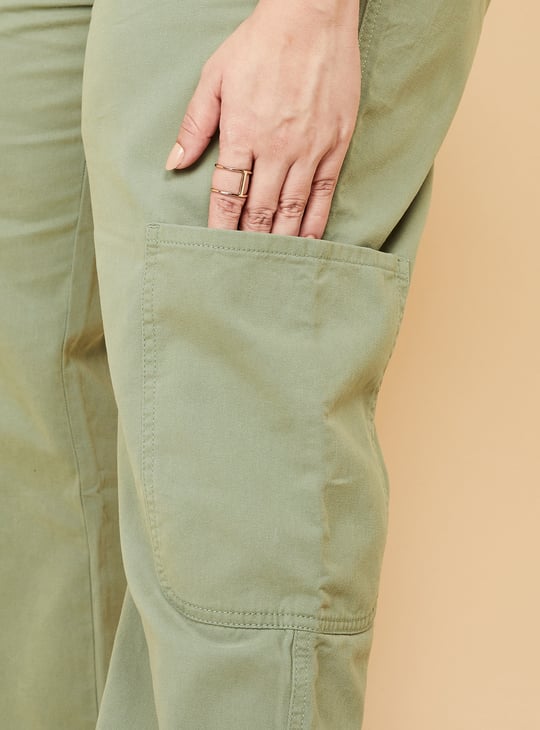 Women Solid Cargo Trousers