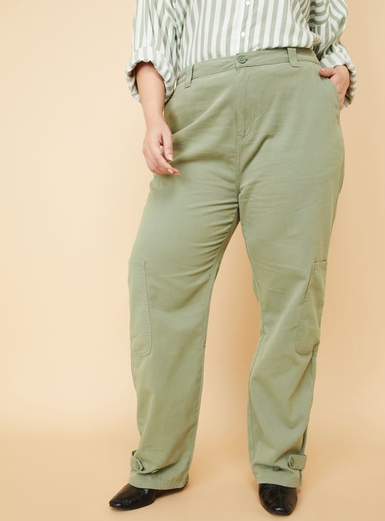 Women Solid Cargo Trousers
