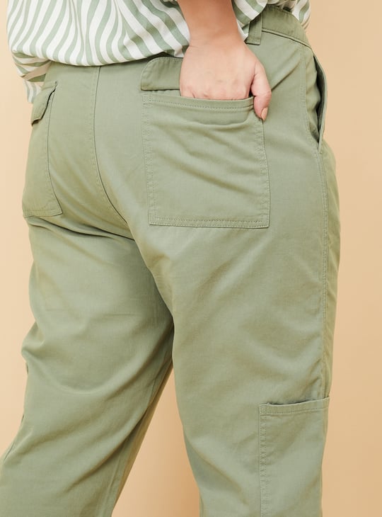 Women Solid Cargo Trousers
