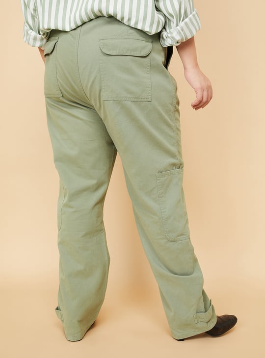 Women Solid Cargo Trousers