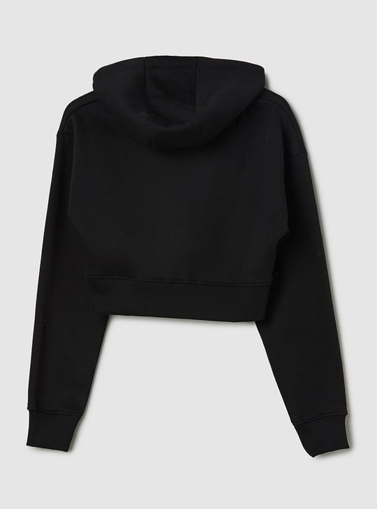 Girls Solid Hooded Sweatshirt