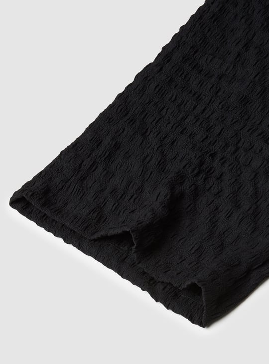Girls Textured Wide Leg Trousers