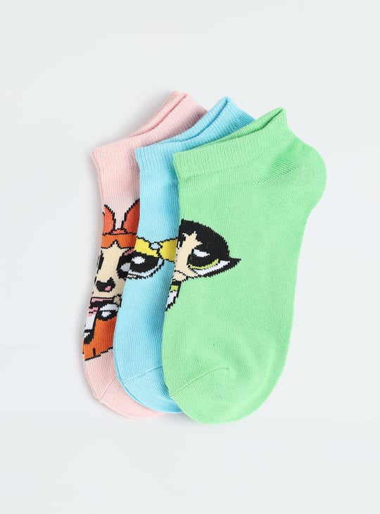 Girls Powerpuff Girls Printed Socks - Pack of 3