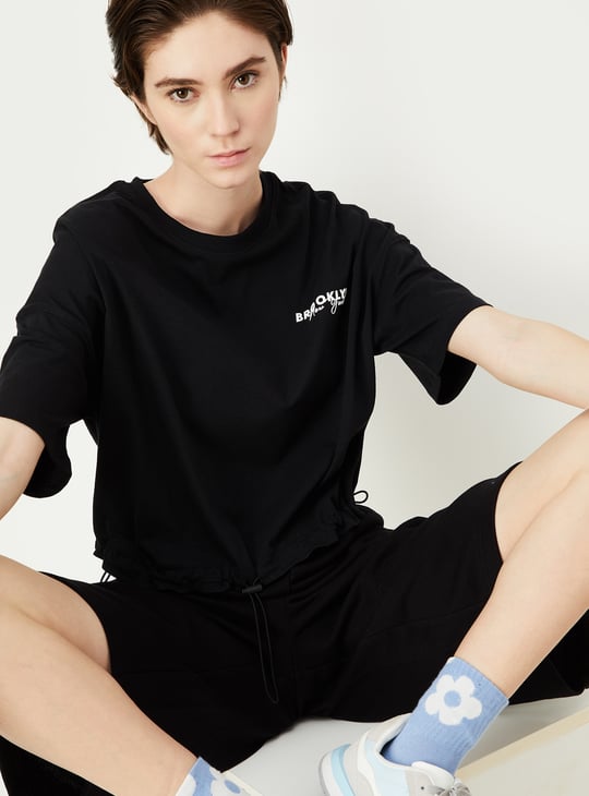 Women Solid Athleisure T-shirt