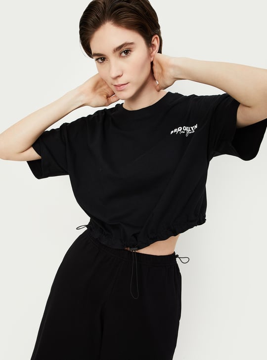 Women Solid Athleisure T-shirt