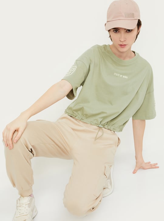 Women Solid Athleisure T-shirt