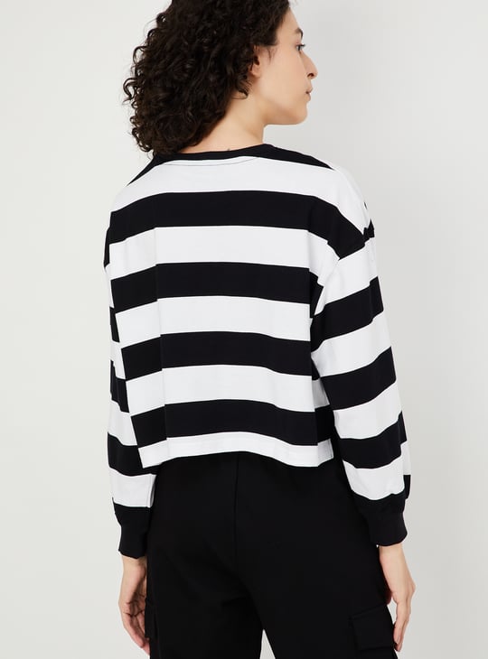 Women Striped Cropped T-shirt