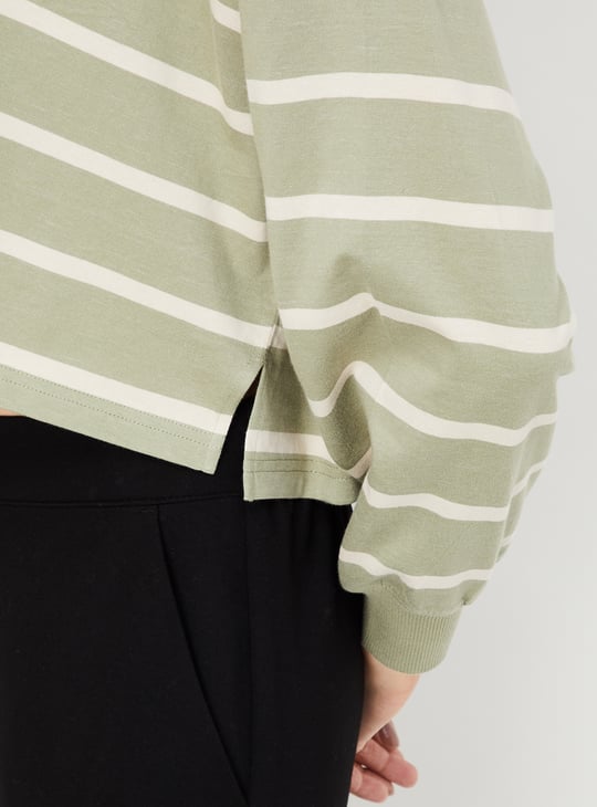 Women Striped Cropped T-shirt