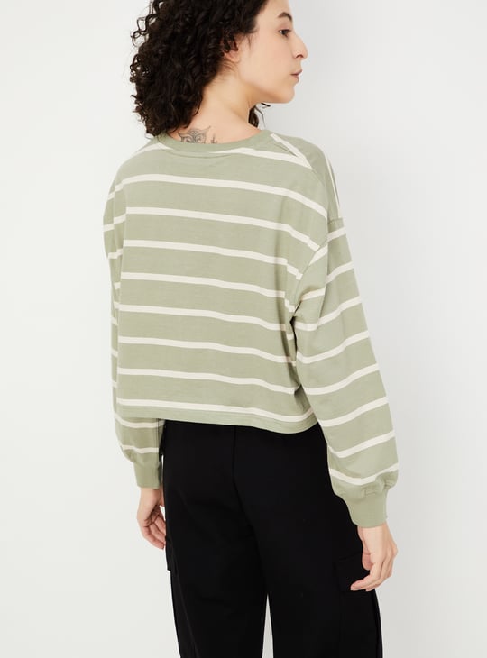 Women Striped Cropped T-shirt