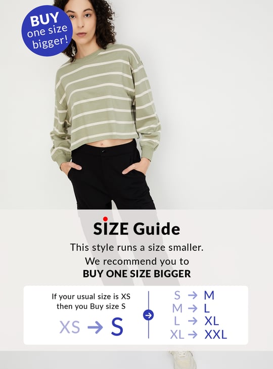 Women Striped Cropped T-shirt