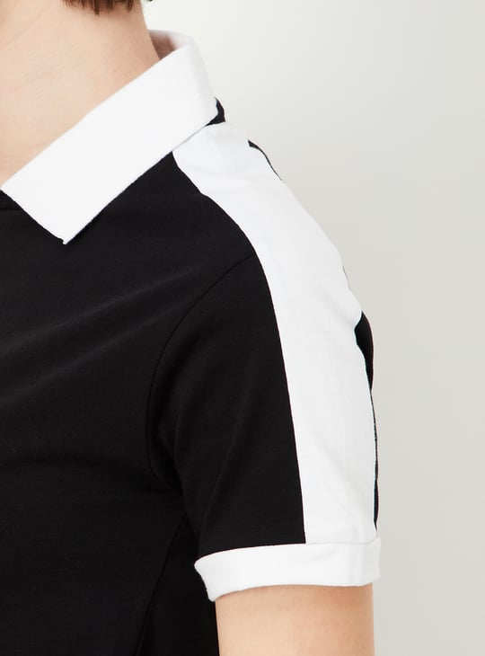 Women Colourblocked Athleisure Polo T-shirt