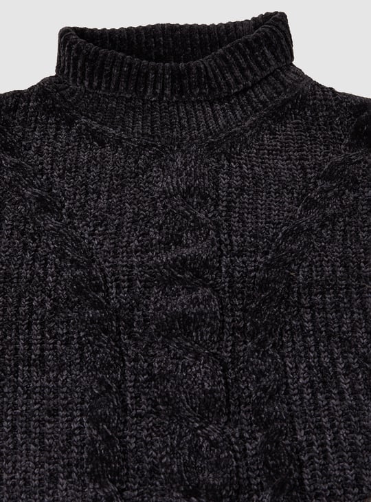 Girls Cable Knit Chenille Sweater
