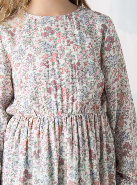 Girls Floral Printed A-line Dress