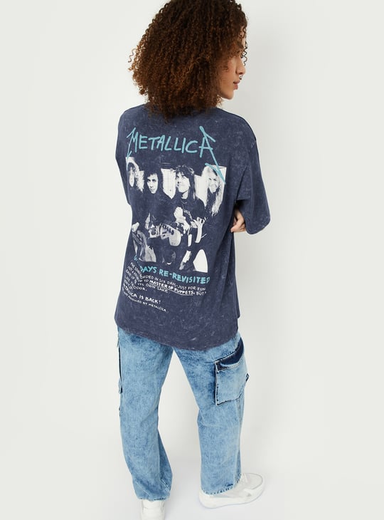 Women Metallica Back Printed T-shirt