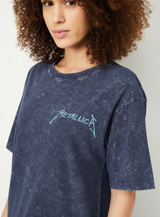 Women Metallica Back Printed T-shirt