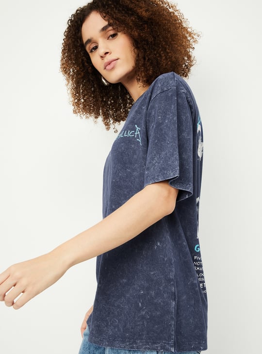 Women Metallica Back Printed T-shirt