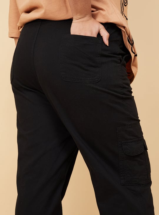 Women Solid Cargo Trousers