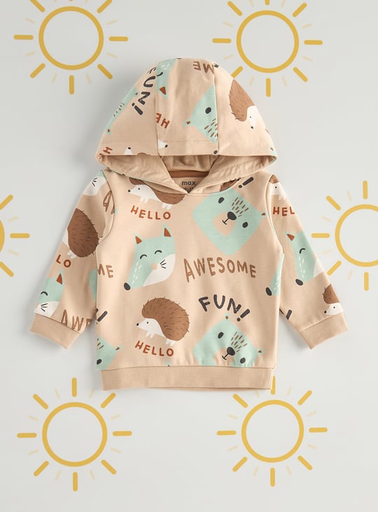Boys All-Over Printed Hooded Sweatshirt
