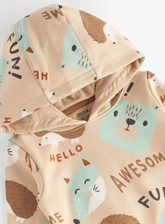 Boys All-Over Printed Hooded Sweatshirt