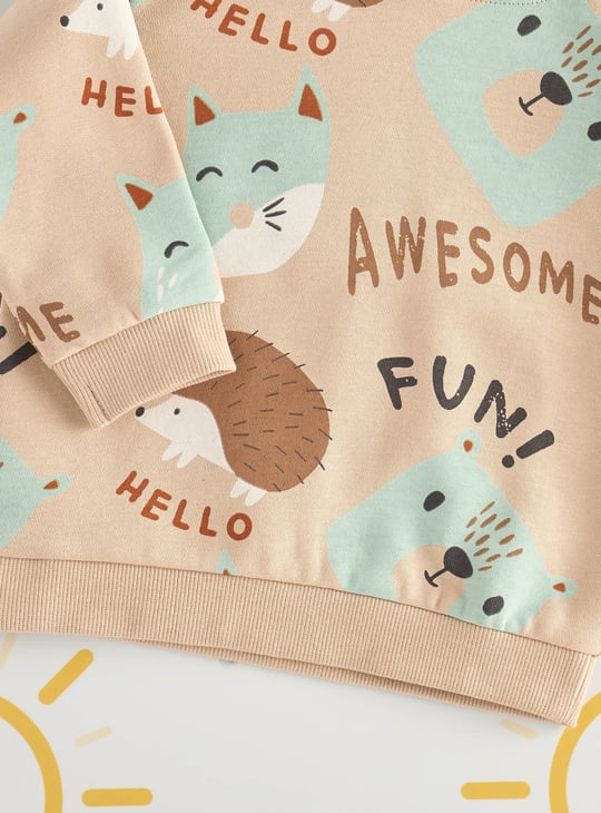 Boys All-Over Printed Hooded Sweatshirt