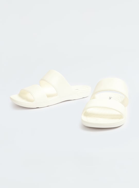 Men Solid Double Strap Sliders