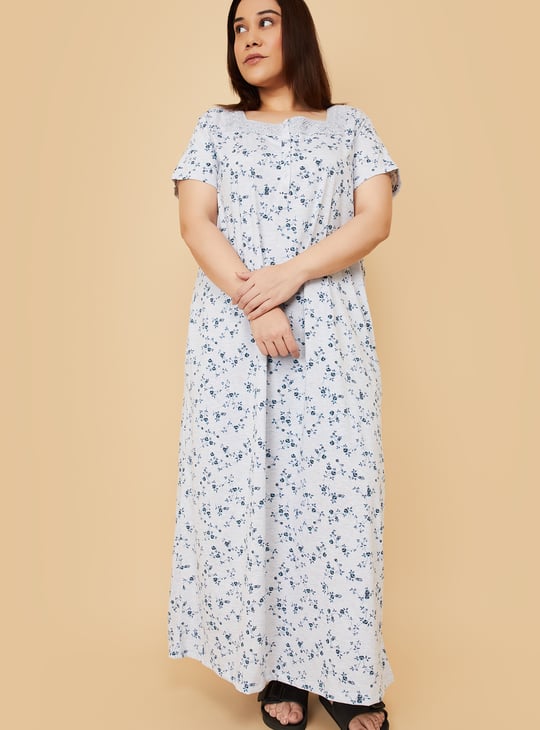 Women Floral Printed Night Gown