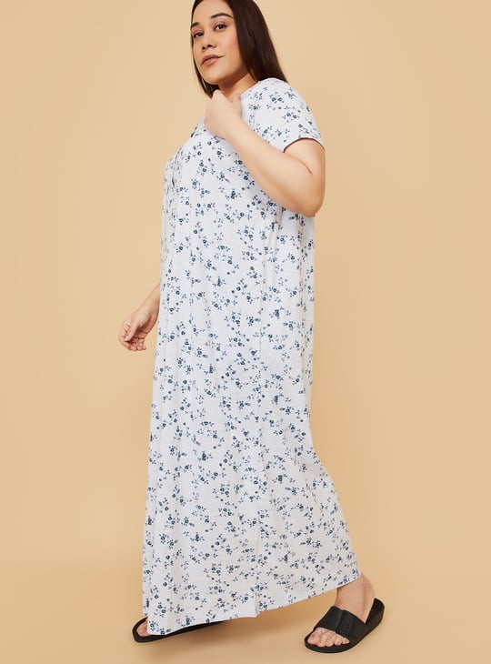 Women Floral Printed Night Gown