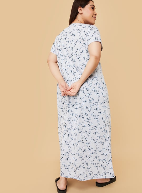 Women Floral Printed Night Gown