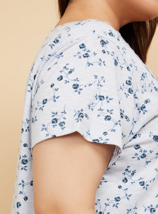 Women Floral Printed Night Gown