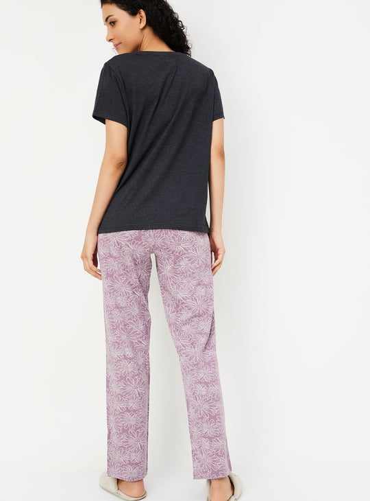 Buy Women Printed PJ Set Online at just Rs. 799.0