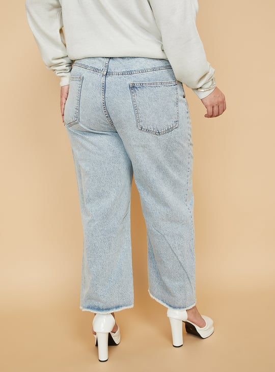 Women Straight Fit Washed Jeans