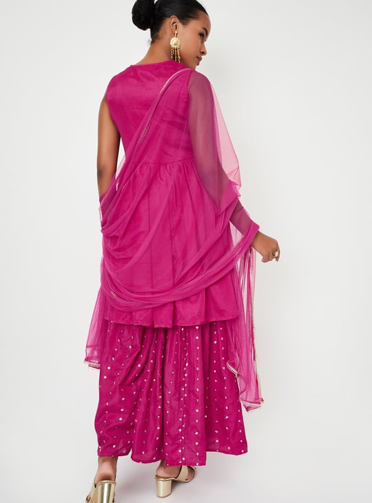 Kalki x Max Women Embroidered Flared Kurta Set