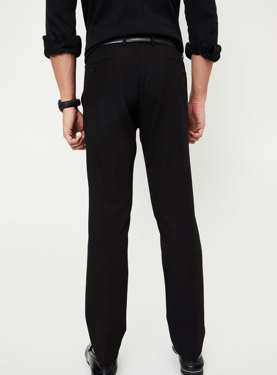 Men Solid Slim Fit Formal Trousers