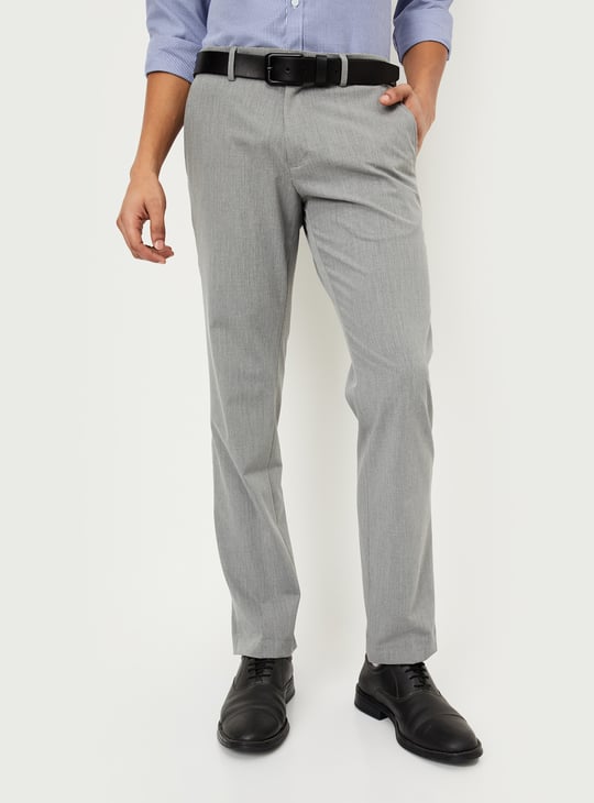 Men Solid Slim Fit Formal Trousers