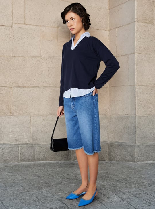 Women Striped Twofer Top