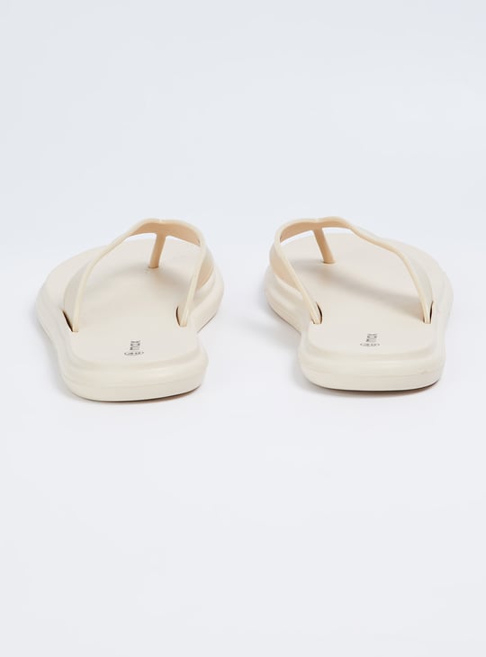 Women Solid V-Strap Slippers