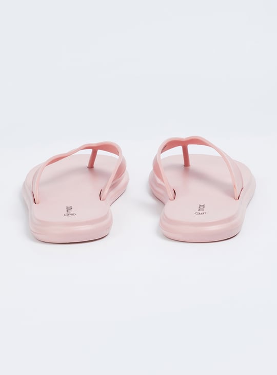 Women Solid V-Strap Slippers