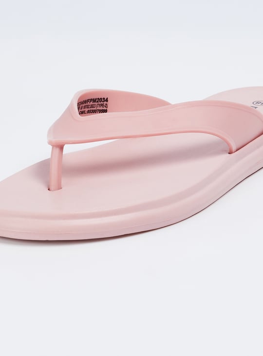 Women Solid V-Strap Slippers