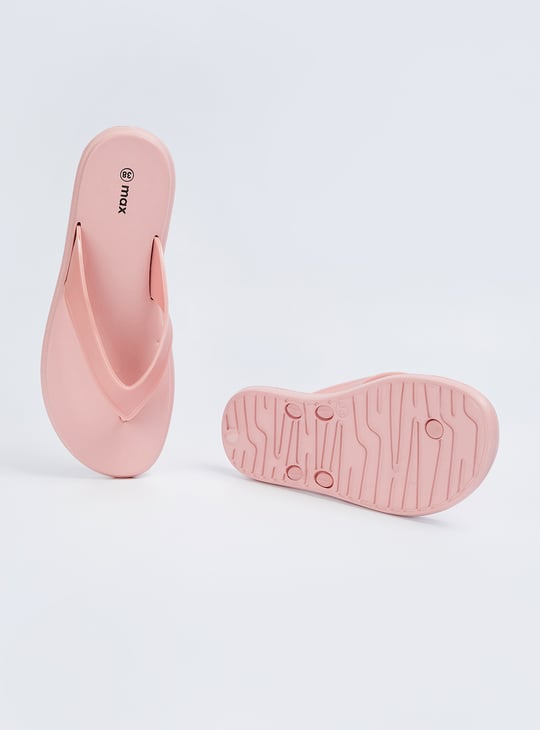Women Solid V-Strap Slippers