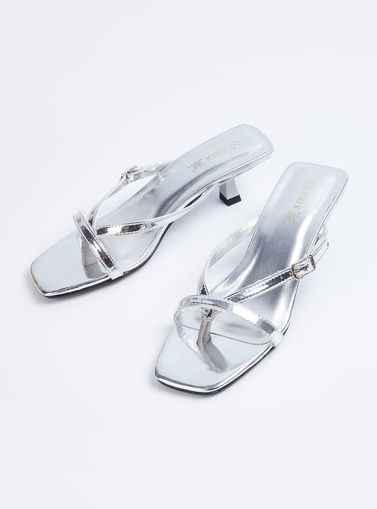 Women Solid Strappy Kitten Heels