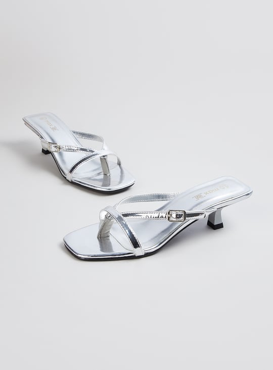 Women Solid Strappy Kitten Heels