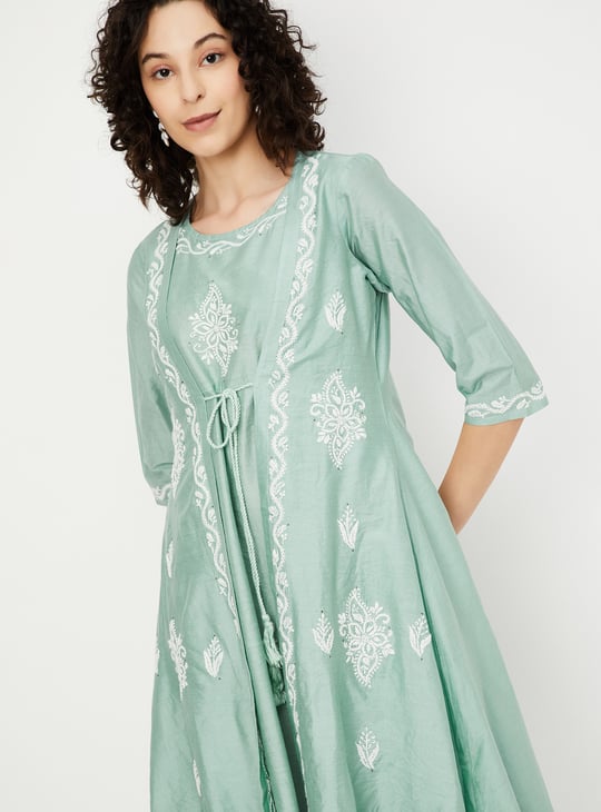 green dress with shrug Green Waterfall Layered Shrug – Scarlett & Jo