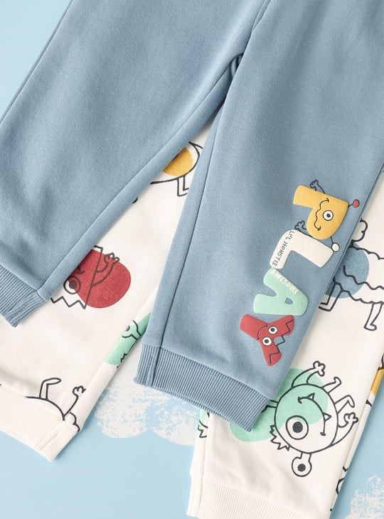 Boys Printed Joggers - Pack of 2