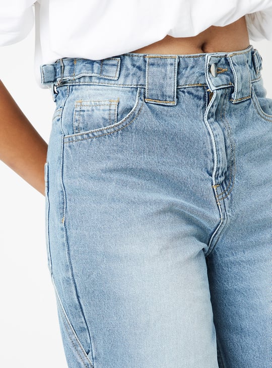 Girls Washed Balloon Fit Jeans | Blue | Washed