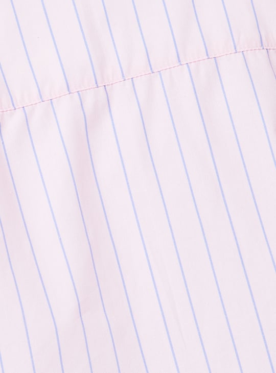 Girls Striped Crop Shirt with Tank Top