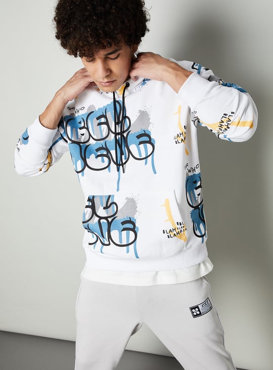 Men Printed Hooded Sweatshirt