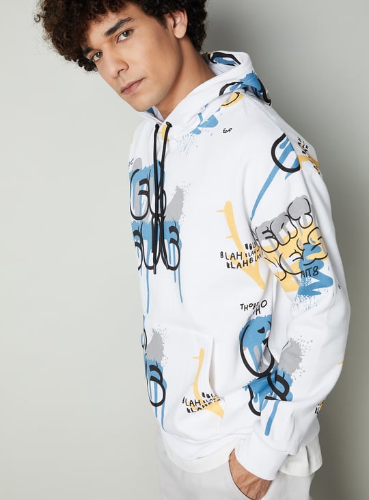 Men Printed Hooded Sweatshirt