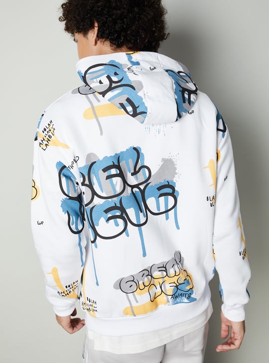 Men Printed Hooded Sweatshirt