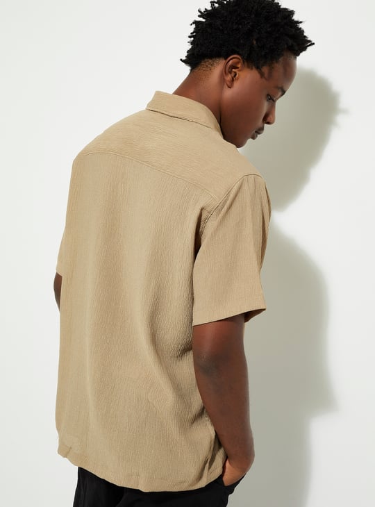 URB_N Men Textured Slim Fit Shirt