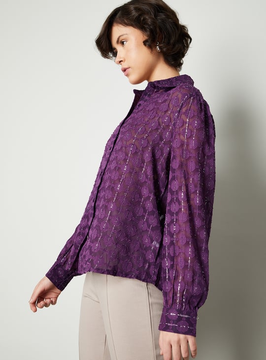 Women Floral Jacquard Shirt | Jacquard